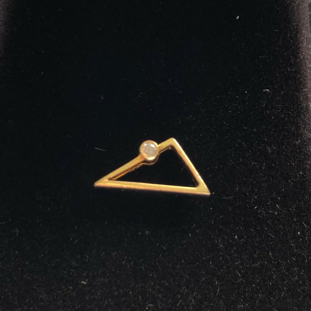 14k gold diamond tac pin triangle
